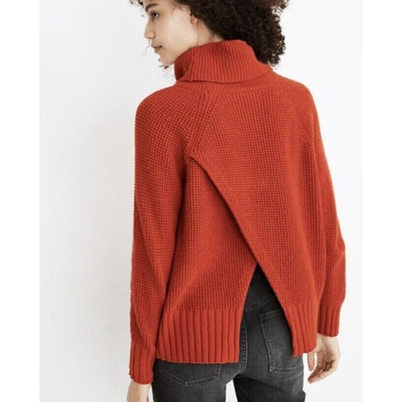 Madewell Sweaters - Madewell Eastbrook Crossback Turtleneck Sweater S Small Boxy Merino Wool Blend *